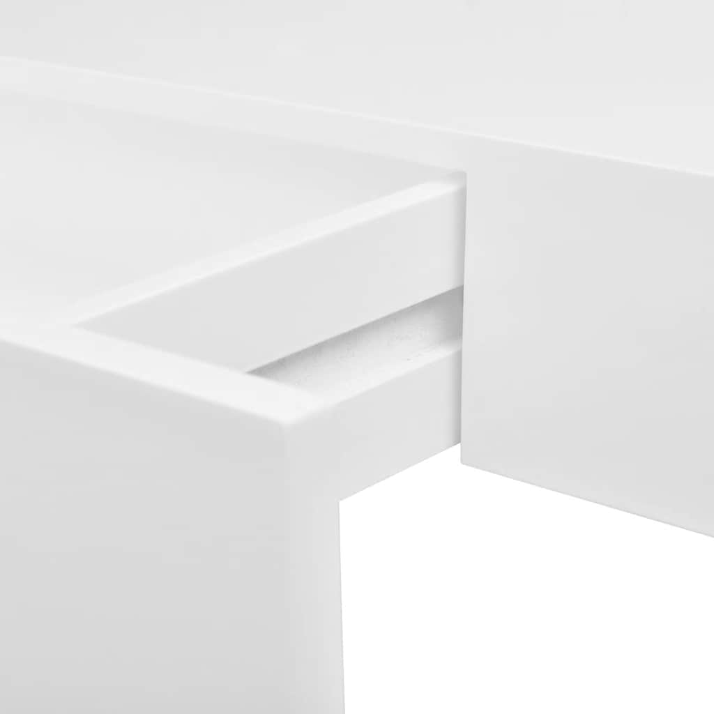 Étagère murale avec 1 tiroir MDF Blanc Rangement de livres/DVD - XIOS