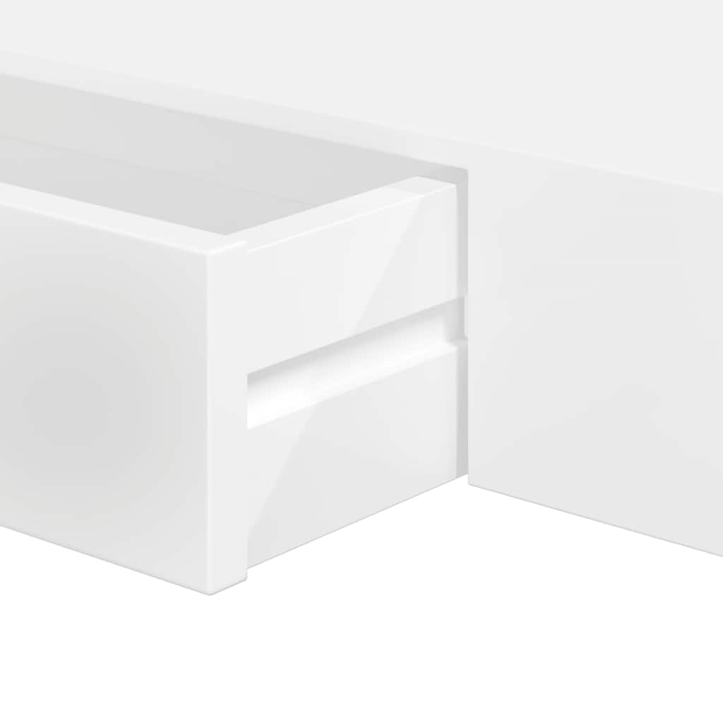 Étagère murale avec 1 tiroir MDF Blanc Rangement de livres/DVD - XIOS