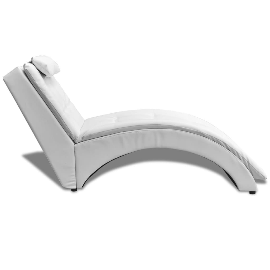 Chaise longue avec oreiller Blanc Similicuir - XIOS