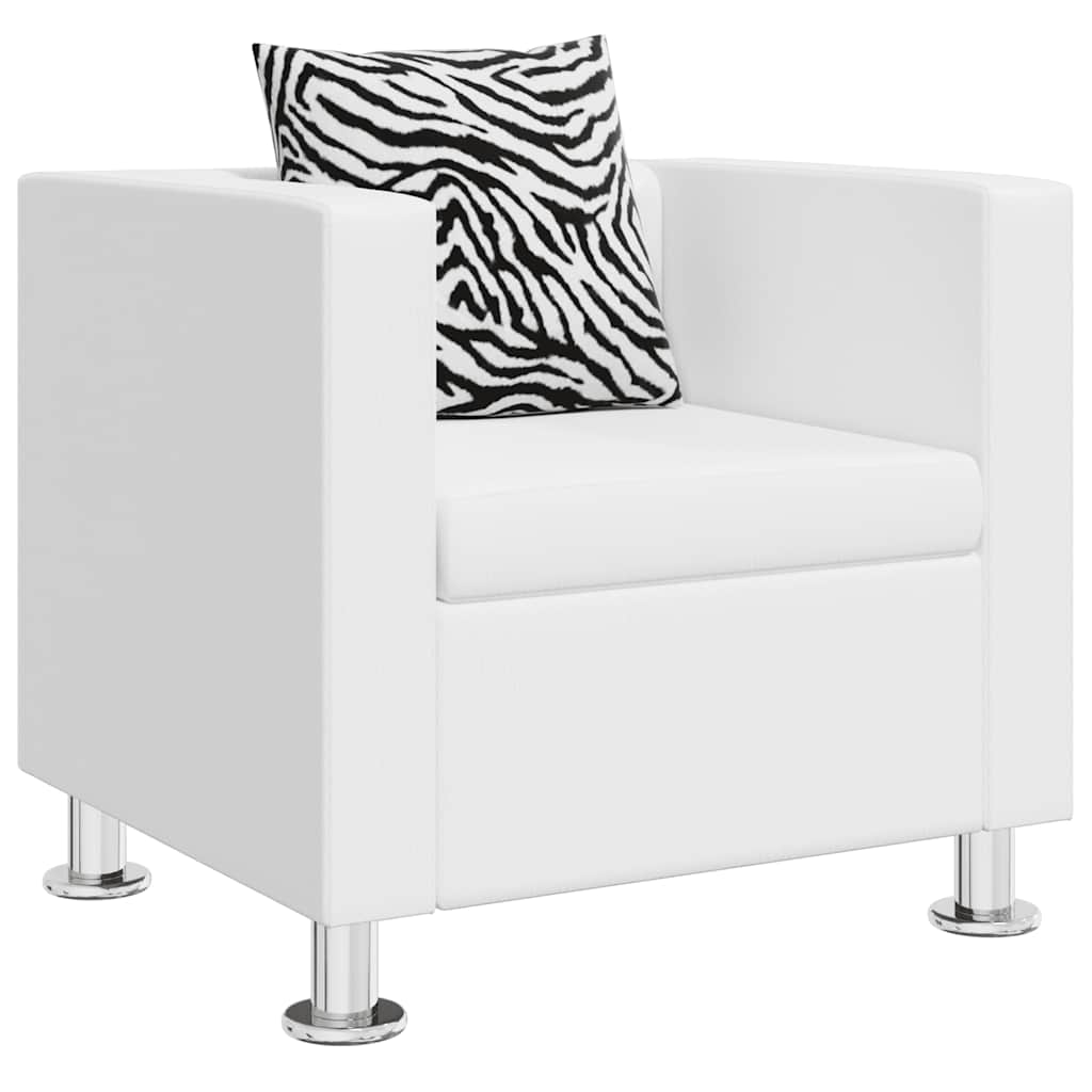 Fauteuil blanc similicuir - XIOS
