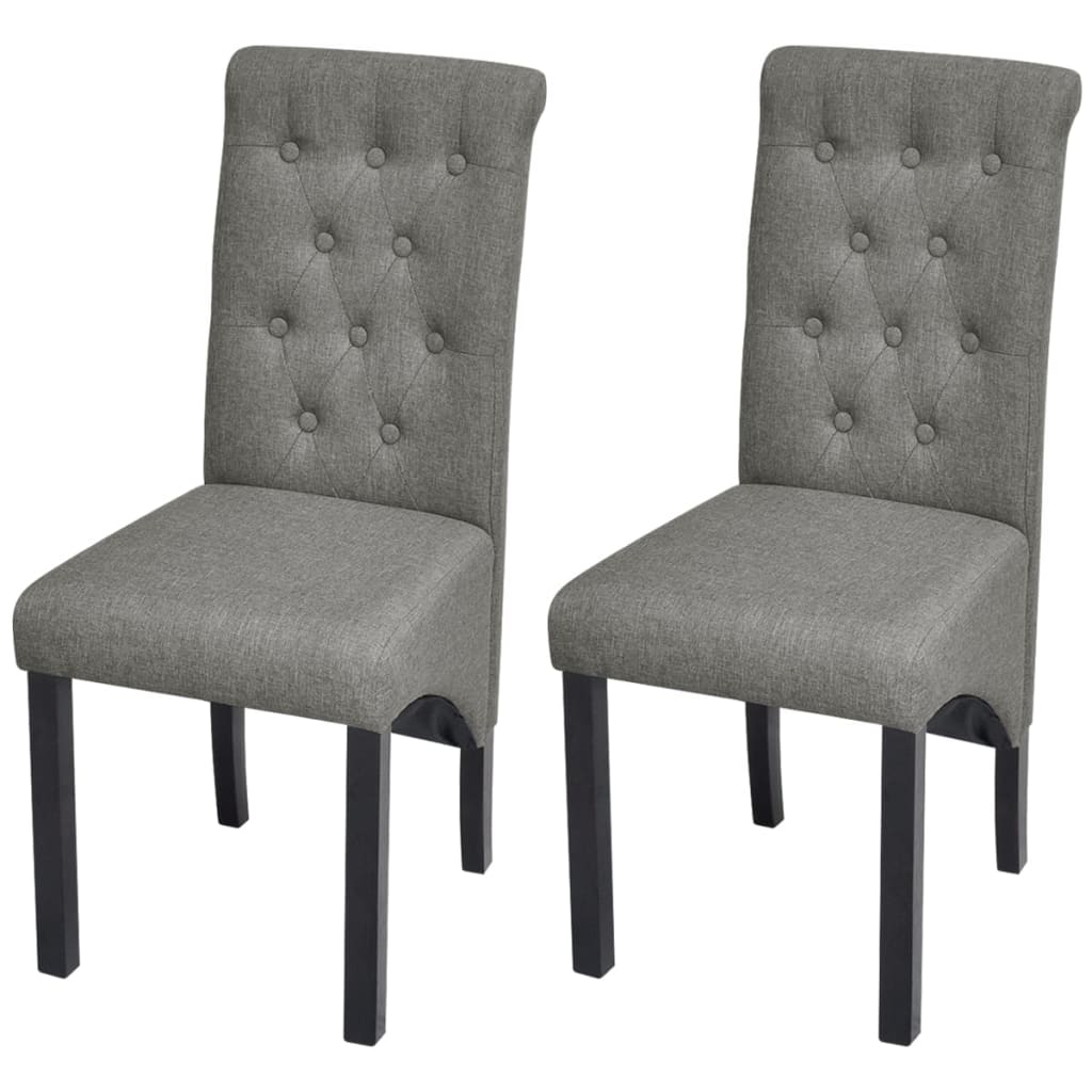 Chaises à manger lot de 2 gris clair tissu - XIOS