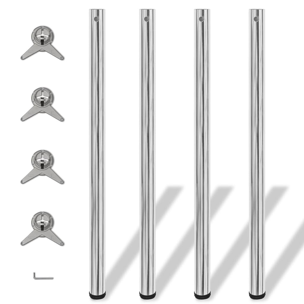 4 pieds de table réglables en hauteur 1100 mm Chromé Pieds de table vidaXL