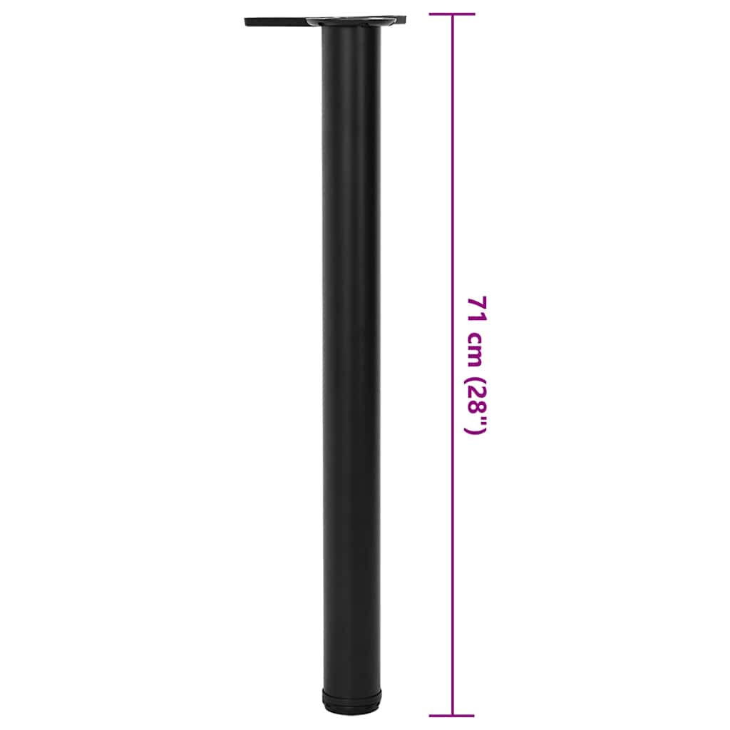 4 pieds de table réglables en hauteur 710 mm Noir - XIOS