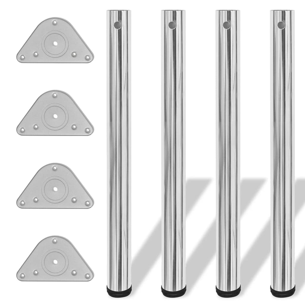4 pieds de table réglables en hauteur 710 mm Chromé Pieds de table vidaXL