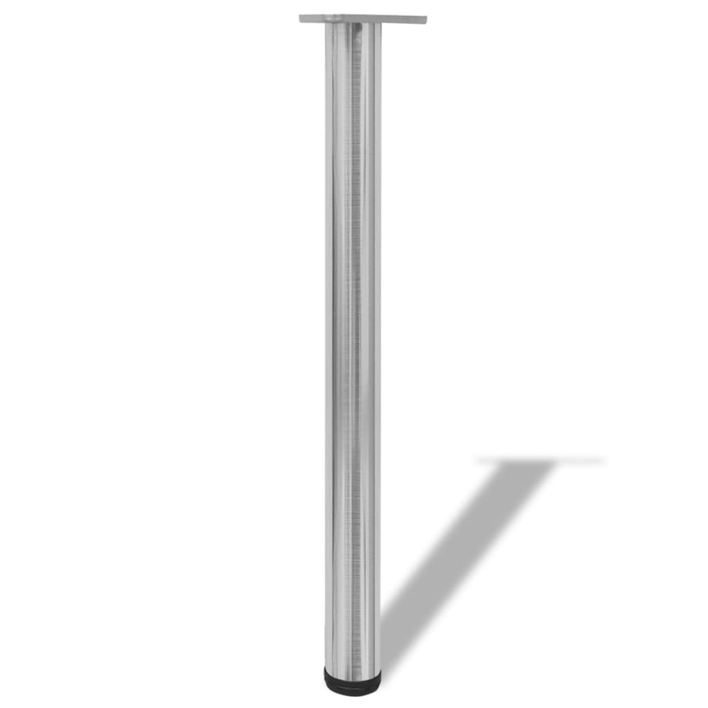 4 pieds de table réglables en hauteur 710 mm Nickel brossé Pieds de table vidaXL