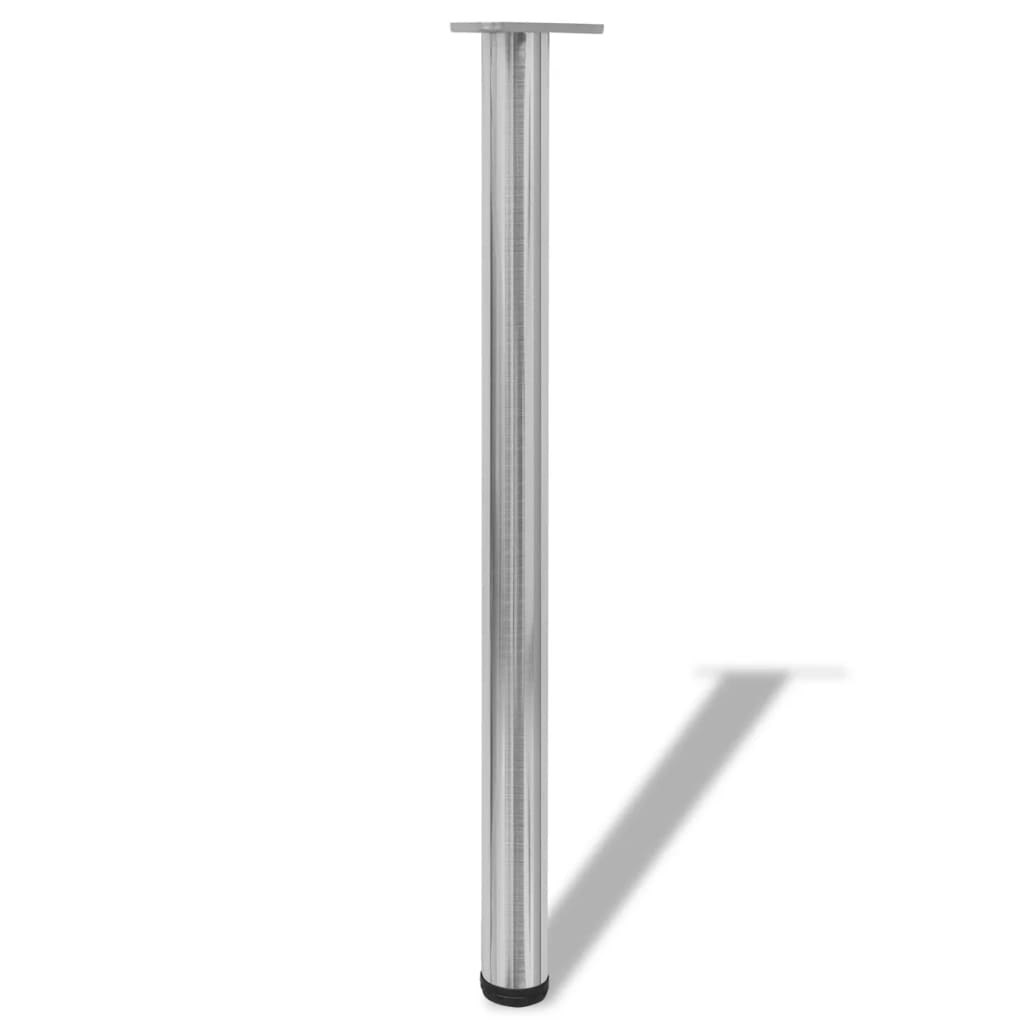 4 pieds de table réglables en hauteur 870 mm Nickel brossé Pieds de table vidaXL