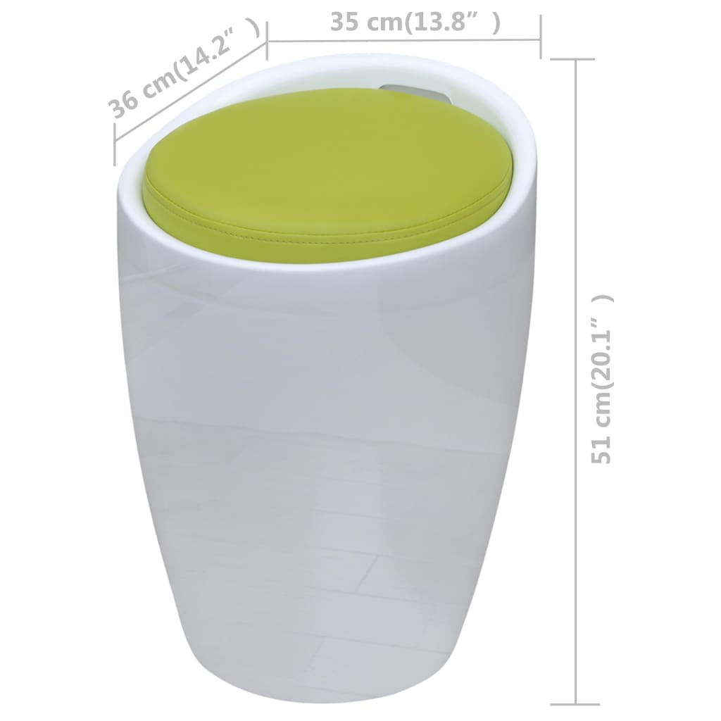 Tabouret Blanc et vert Similicuir - XIOS