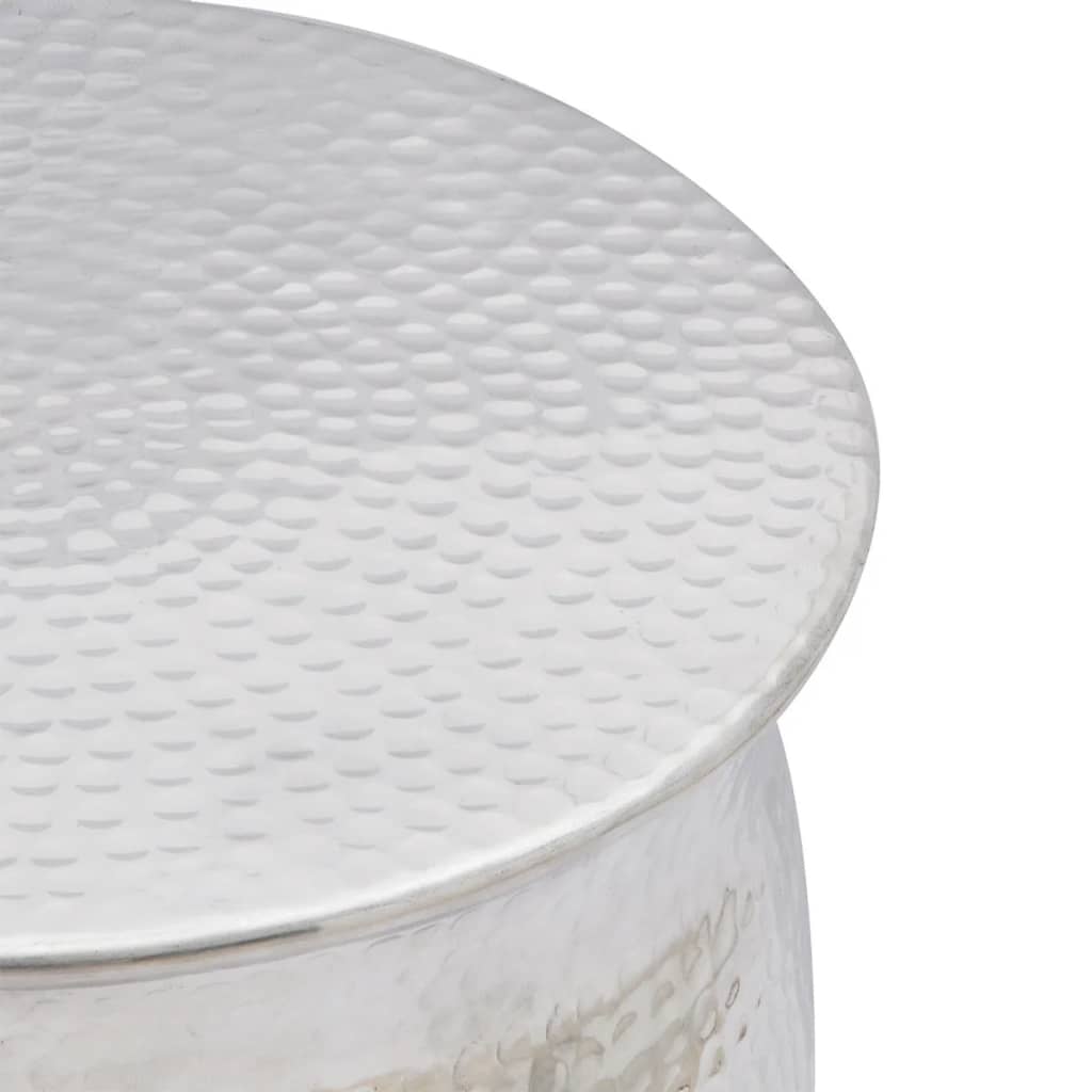 Table basse/tabouret martelé en aluminium Argenté - XIOS