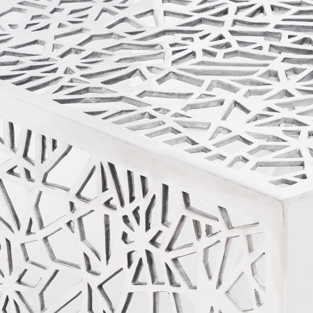 Table basse argentée Design géométrique Aluminium - XIOS