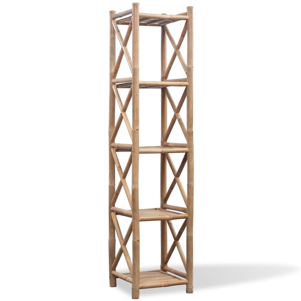 Étagère à 5 niveaux carré bambou - XIOS