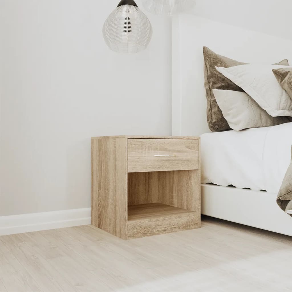 Table de chevet 2 pcs avec tiroir Couleur de chêne - XIOS