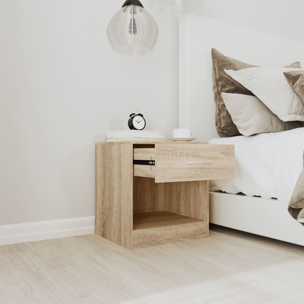 Table de chevet 2 pcs avec tiroir Couleur de chêne - XIOS