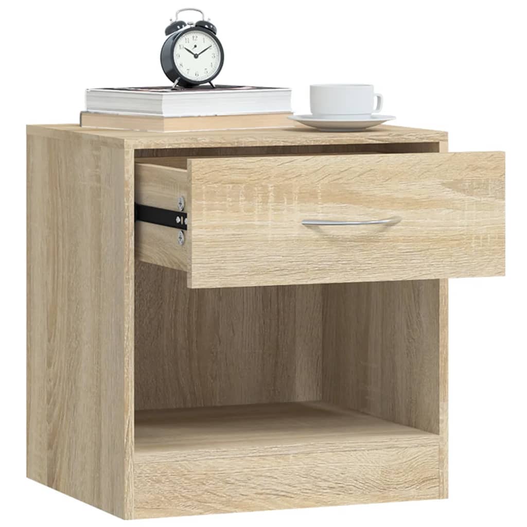 Table de chevet 2 pcs avec tiroir Couleur de chêne - XIOS