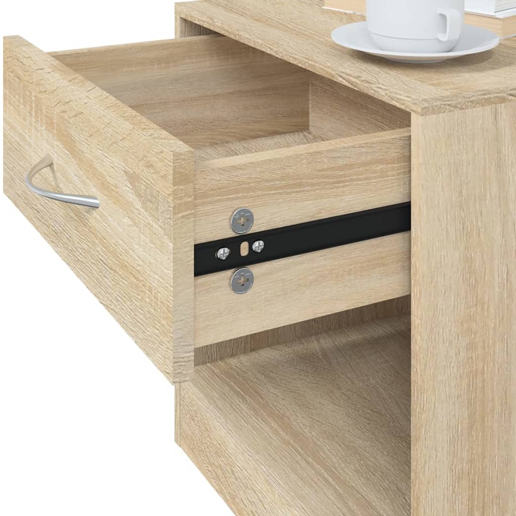 Table de chevet 2 pcs avec tiroir Couleur de chêne - XIOS