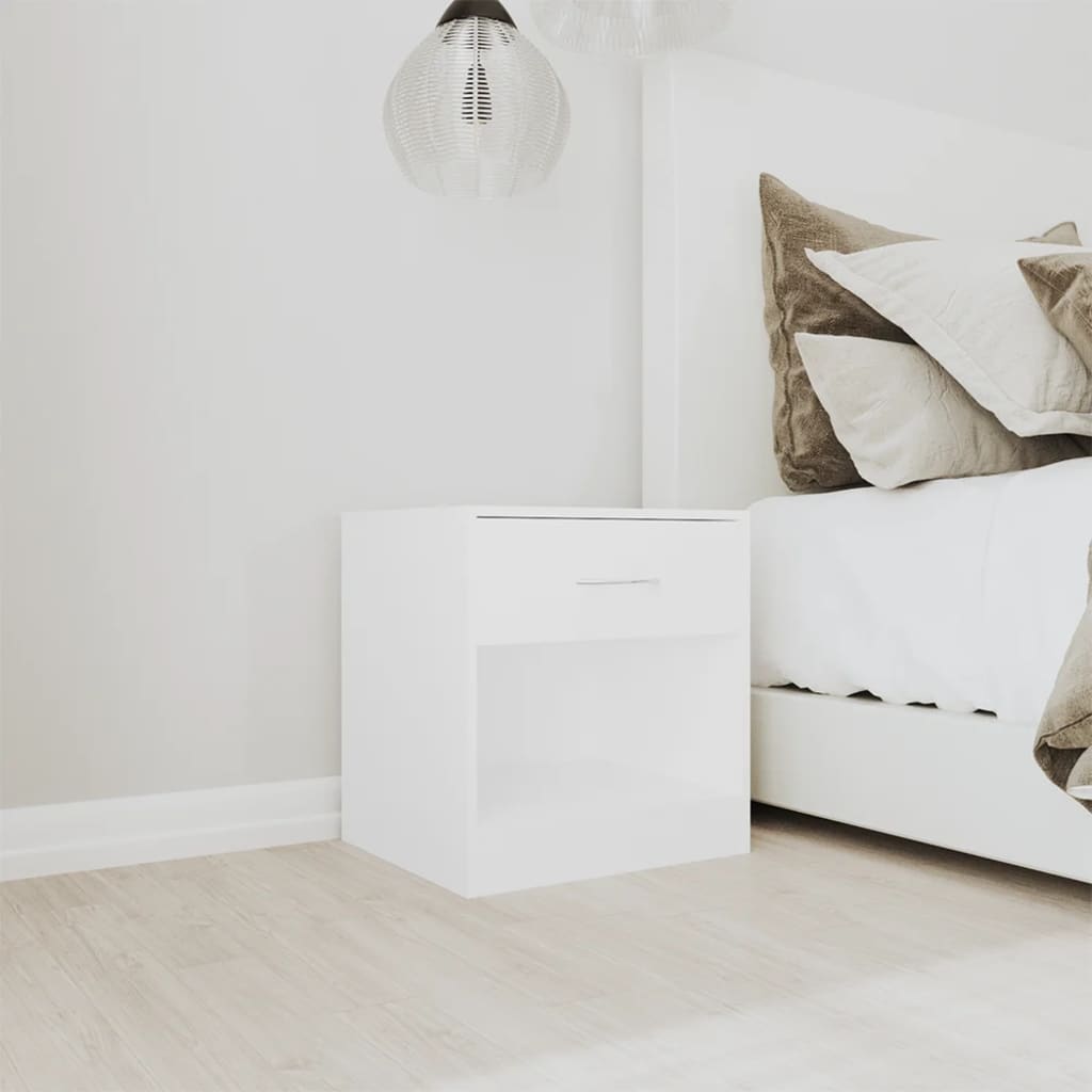 Table de chevet 2 pcs avec tiroir Blanc - XIOS