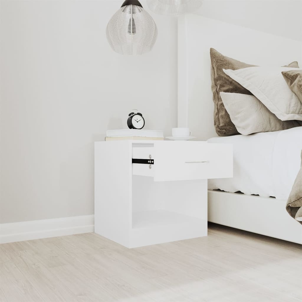 Table de chevet 2 pcs avec tiroir Blanc - XIOS