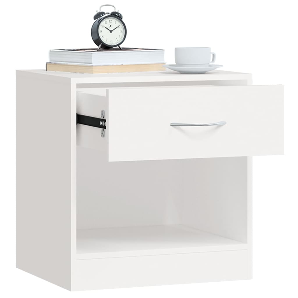 Table de chevet 2 pcs avec tiroir Blanc - XIOS