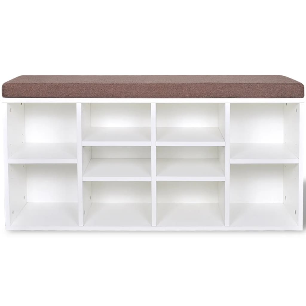 Banc de rangement à chaussures 10 compartiments Blanc - XIOS