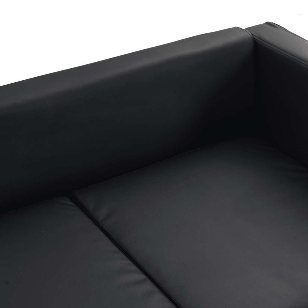 Jeu de canapé à 2 places et à 3 places Cuir synthétique Noir - XIOS