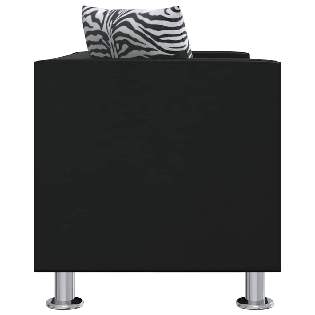 Jeu de canapé à 2 places et à 3 places Cuir synthétique Noir - XIOS