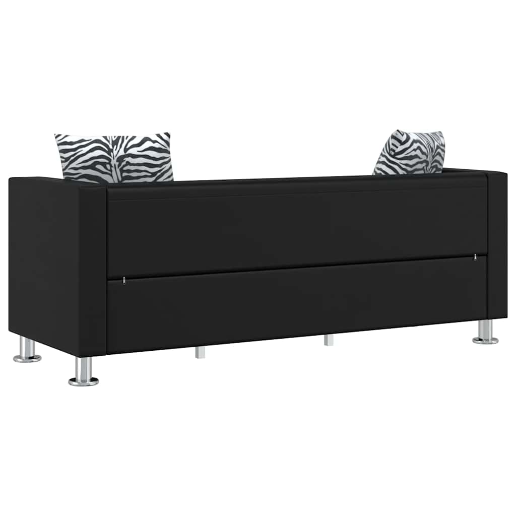 Jeu de canapé à 2 places et à 3 places Cuir synthétique Noir - XIOS