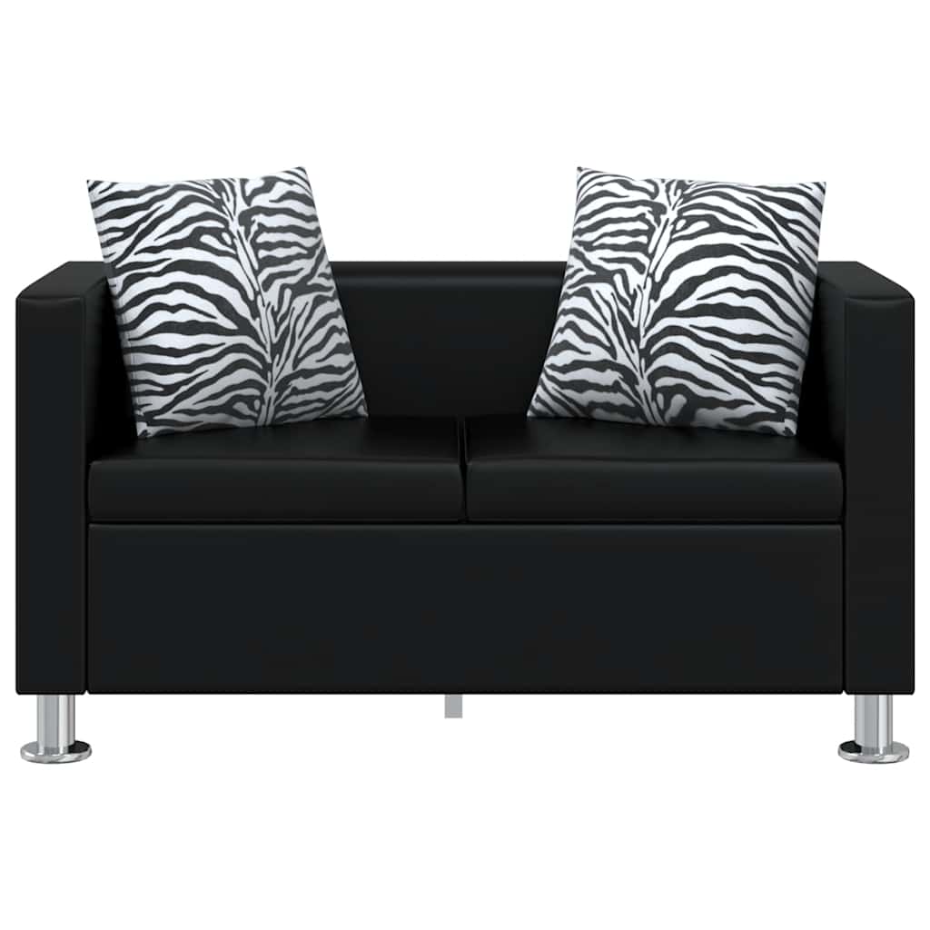 Jeu de canapé à 2 places et à 3 places et fauteuil Noir - XIOS