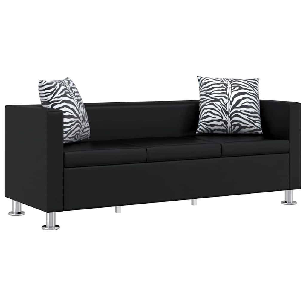 Jeu de canapé à 2 places et à 3 places et fauteuil Noir - XIOS