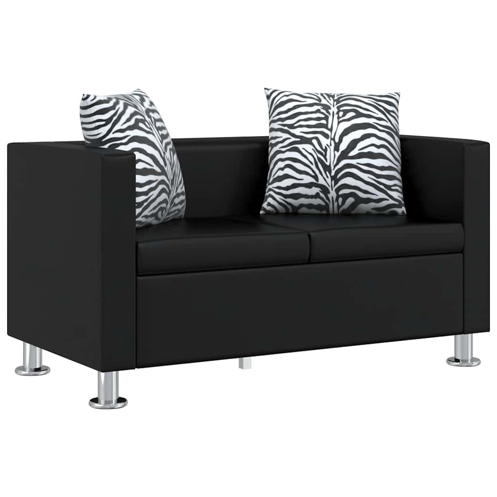 Jeu de canapé à 2 places et à 3 places et fauteuil Noir - XIOS
