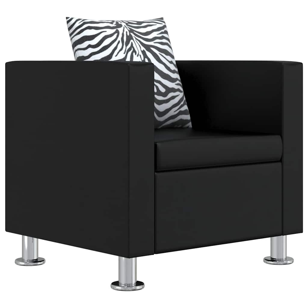 Jeu de canapé à 2 places et à 3 places et fauteuil Noir - XIOS