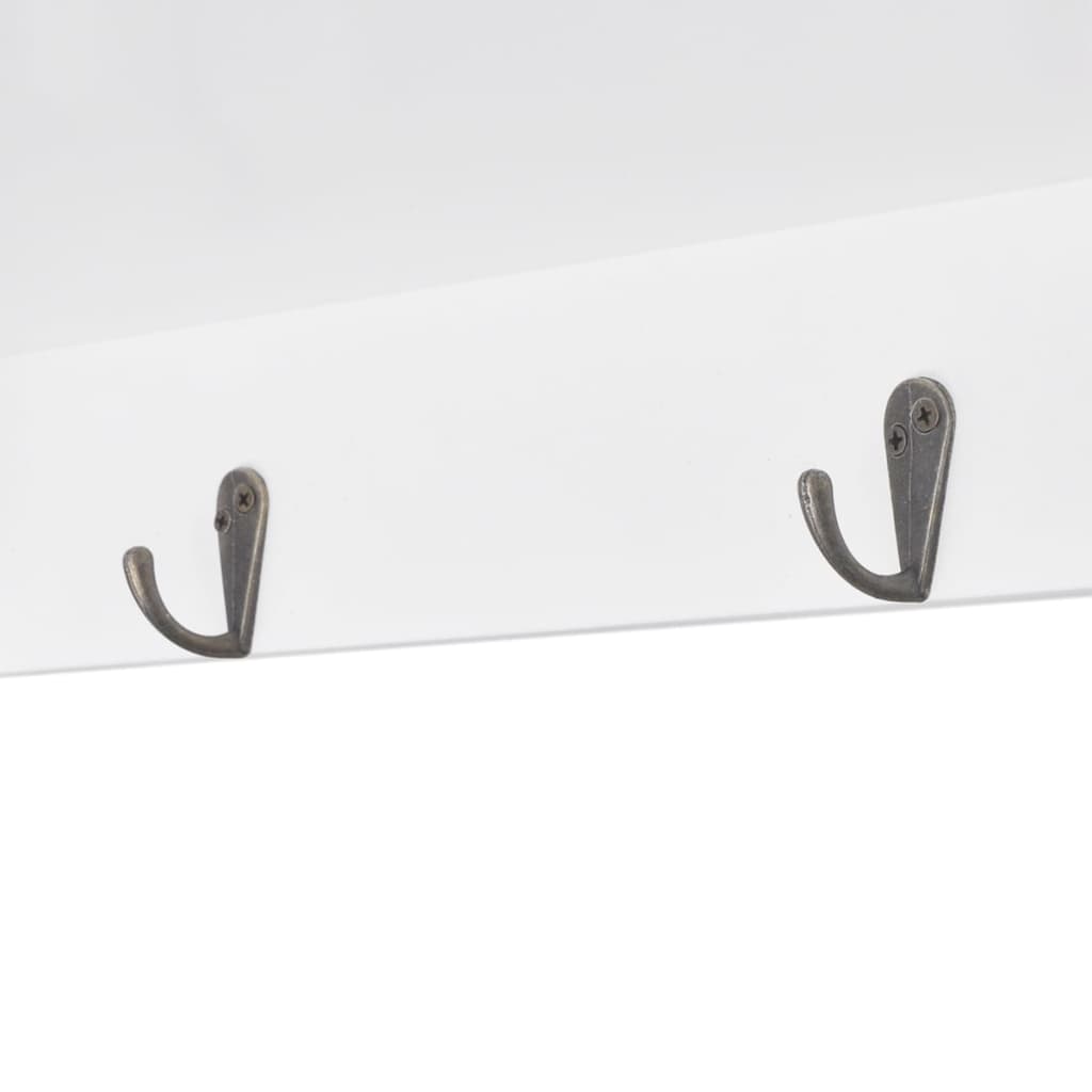 Vitrine murale avec étagère de Livre / DVD / Verre en MDF Blanc - XIOS