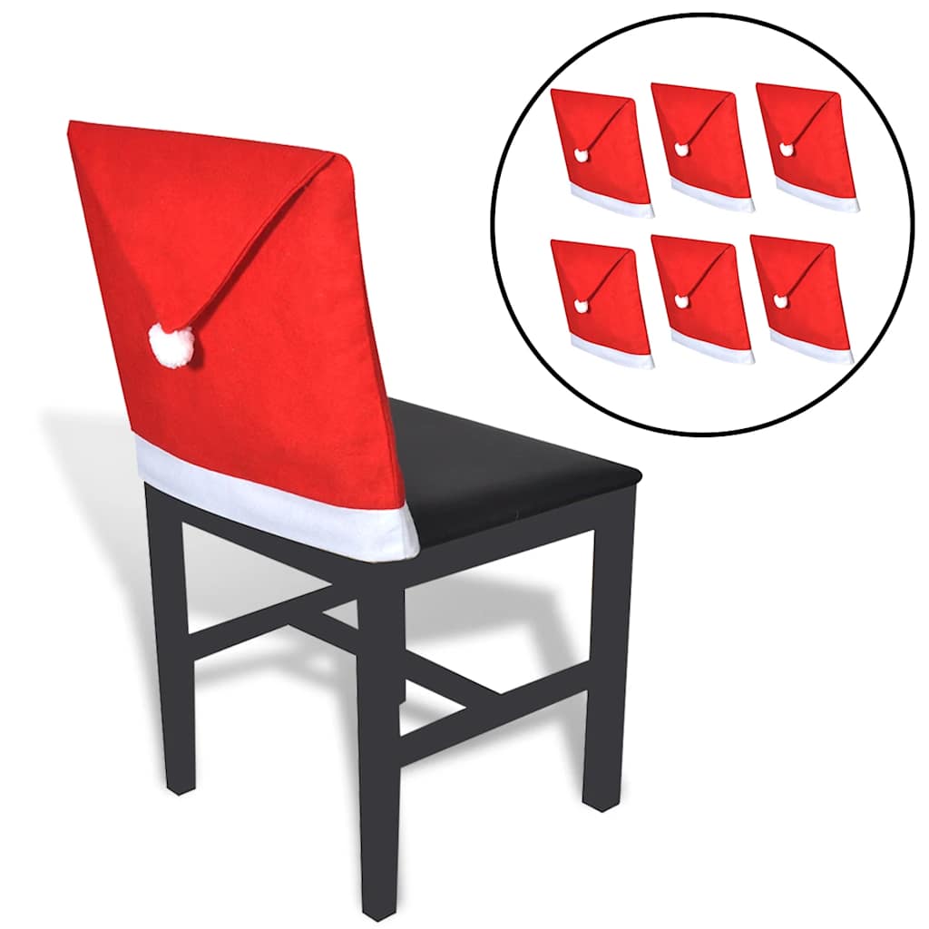 Housses de dossier de chaise 6 pcs Bonnet de Père Noël - XIOS