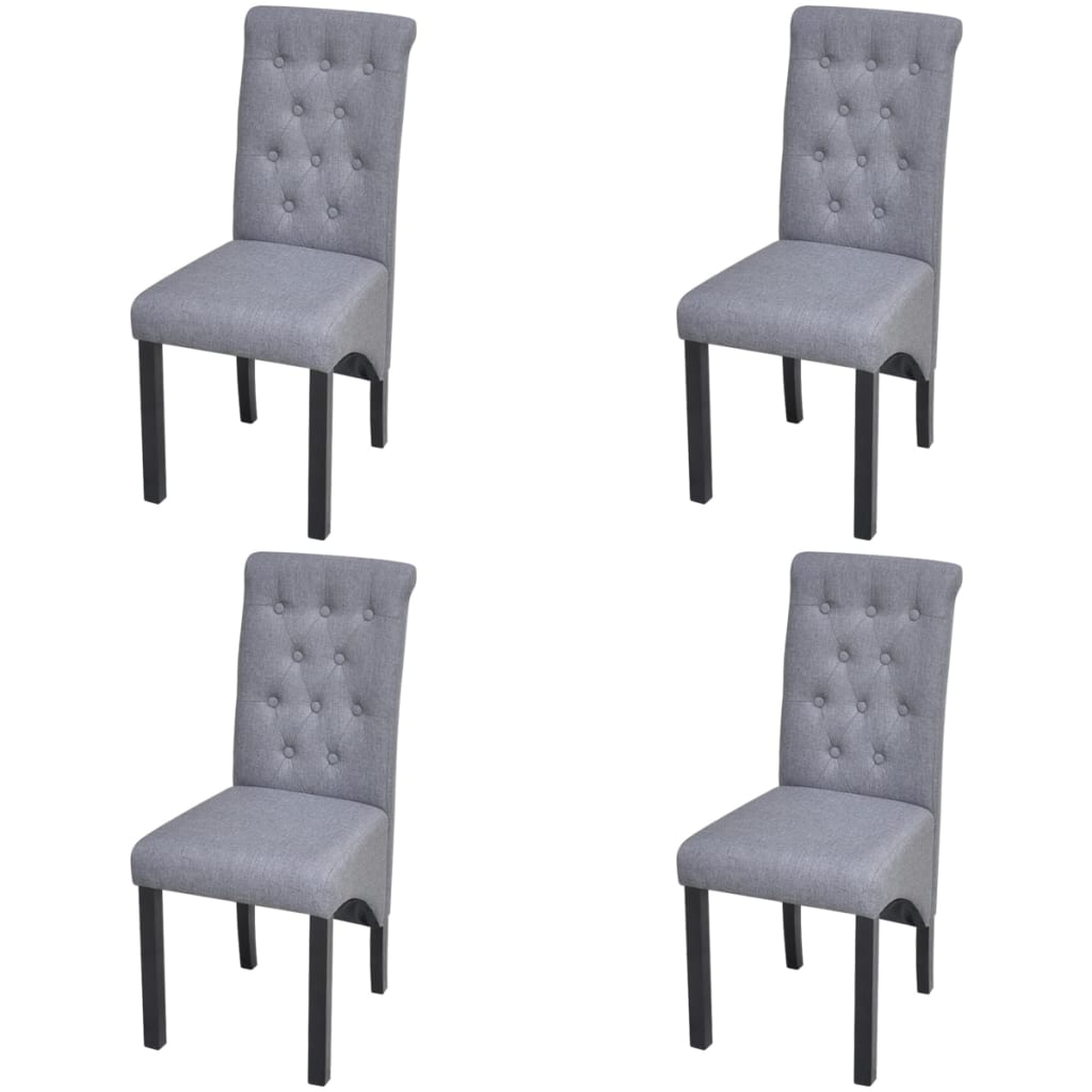 Chaises à manger lot de 4 gris clair tissu - XIOS