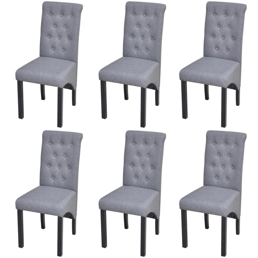 Chaises à manger lot de 6 gris clair tissu - XIOS
