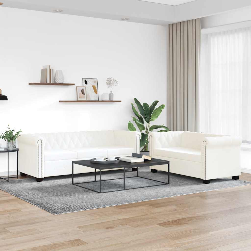 Canapé Chesterfield à 2 places et à 3 places blanc - XIOS