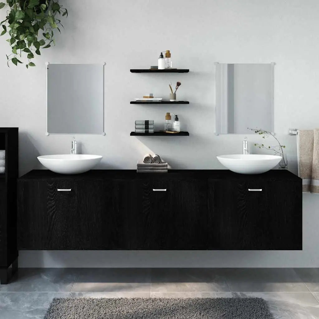 Ensemble de meubles salle de bain 6 pcs noir bois d’ingénierie - XIOS