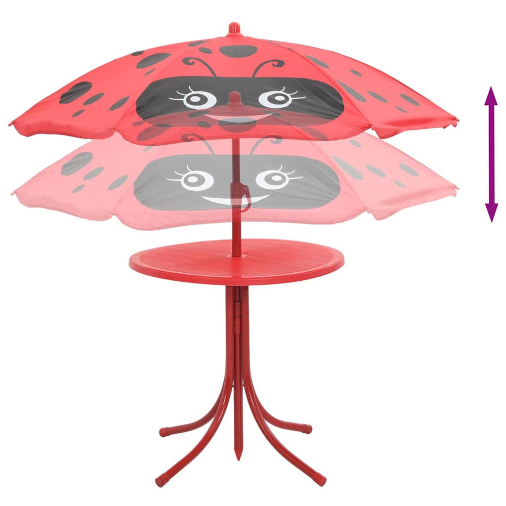 Jeu de bistro avec parasol pour enfants 3 pcs Rouge - XIOS