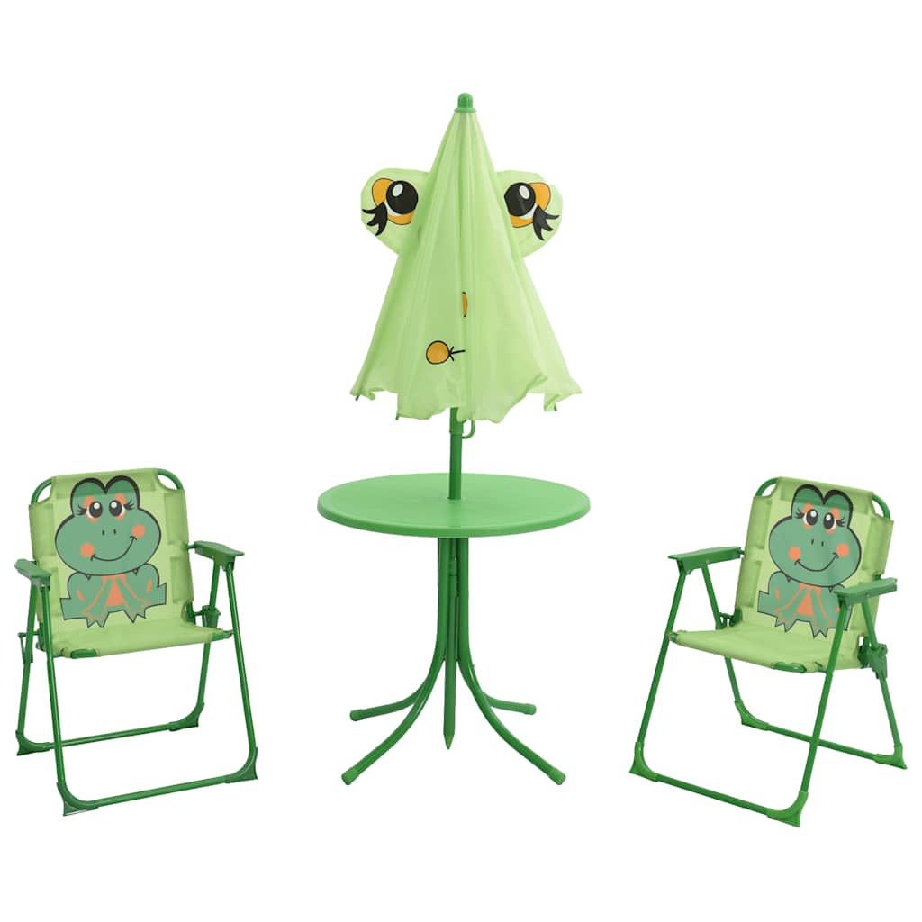 Ensemble de bistro avec parasol pour enfants 3 pcs Vert - XIOS
