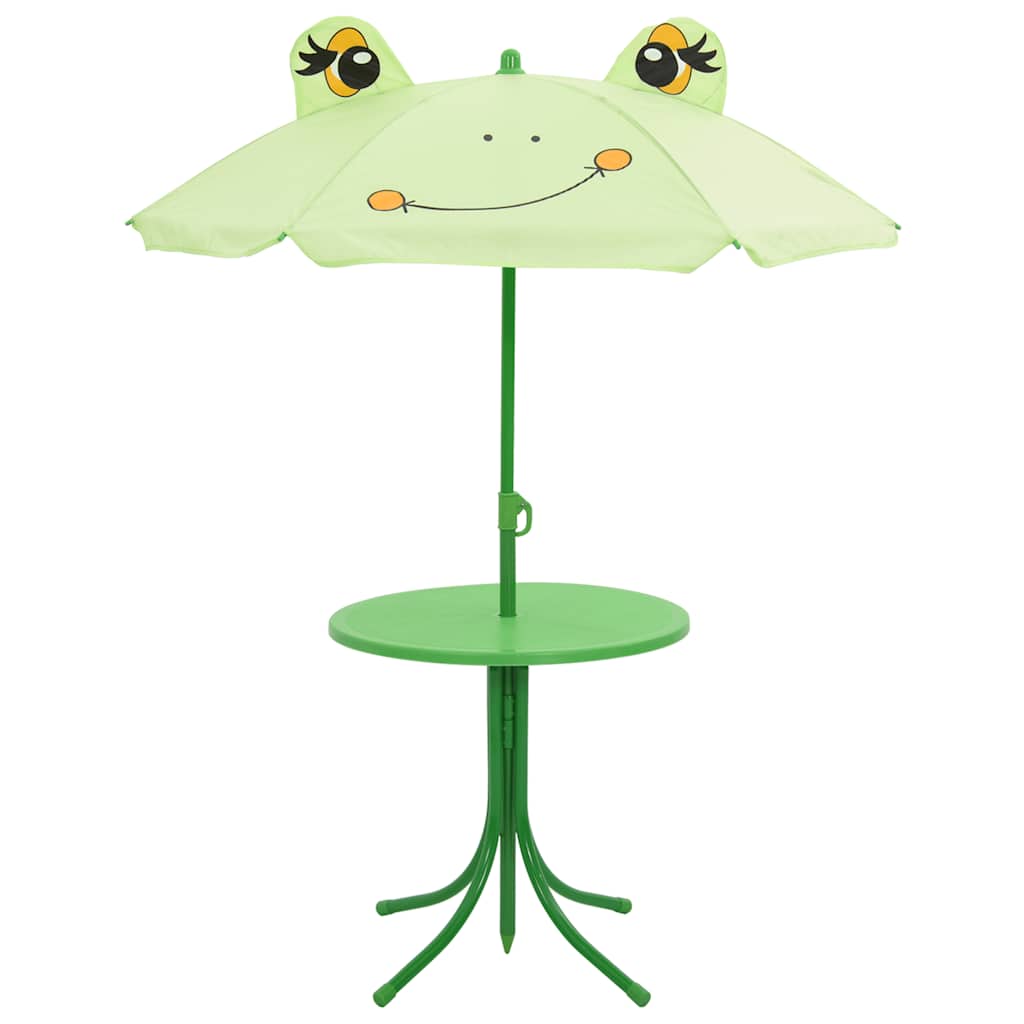 Ensemble de bistro avec parasol pour enfants 3 pcs Vert - XIOS