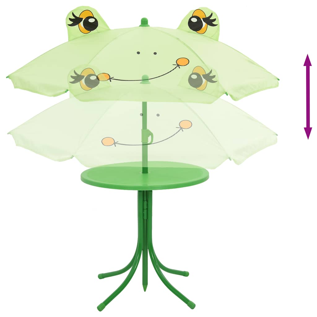 Ensemble de bistro avec parasol pour enfants 3 pcs Vert - XIOS
