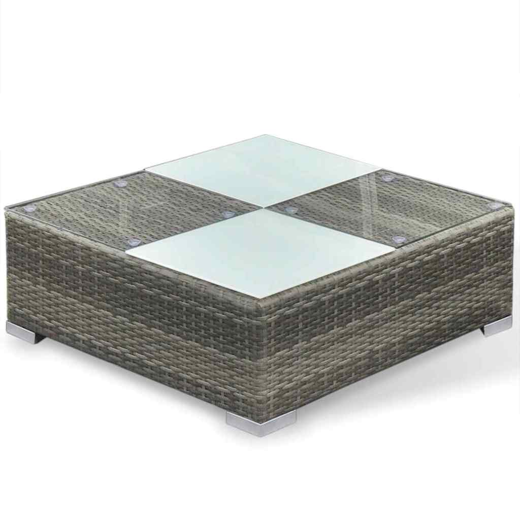 Salon de jardin 6 pcs avec coussins résine tressée gris - XIOS