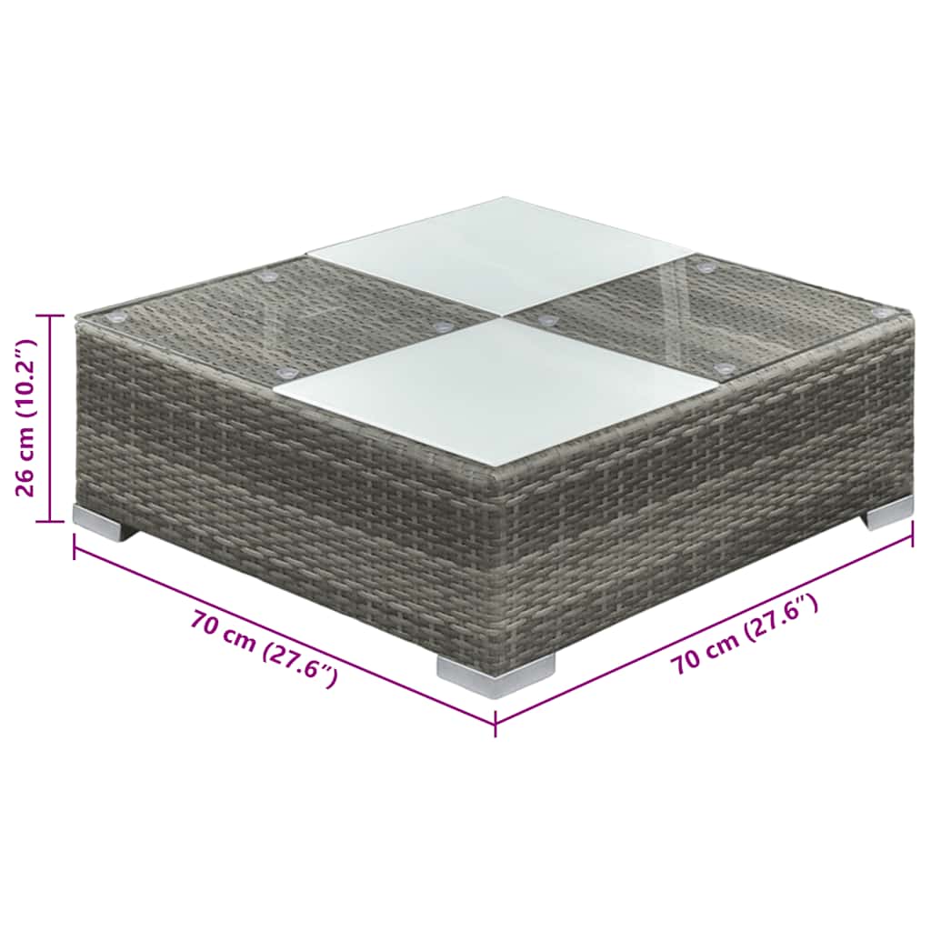 Salon de jardin 6 pcs avec coussins résine tressée gris - XIOS