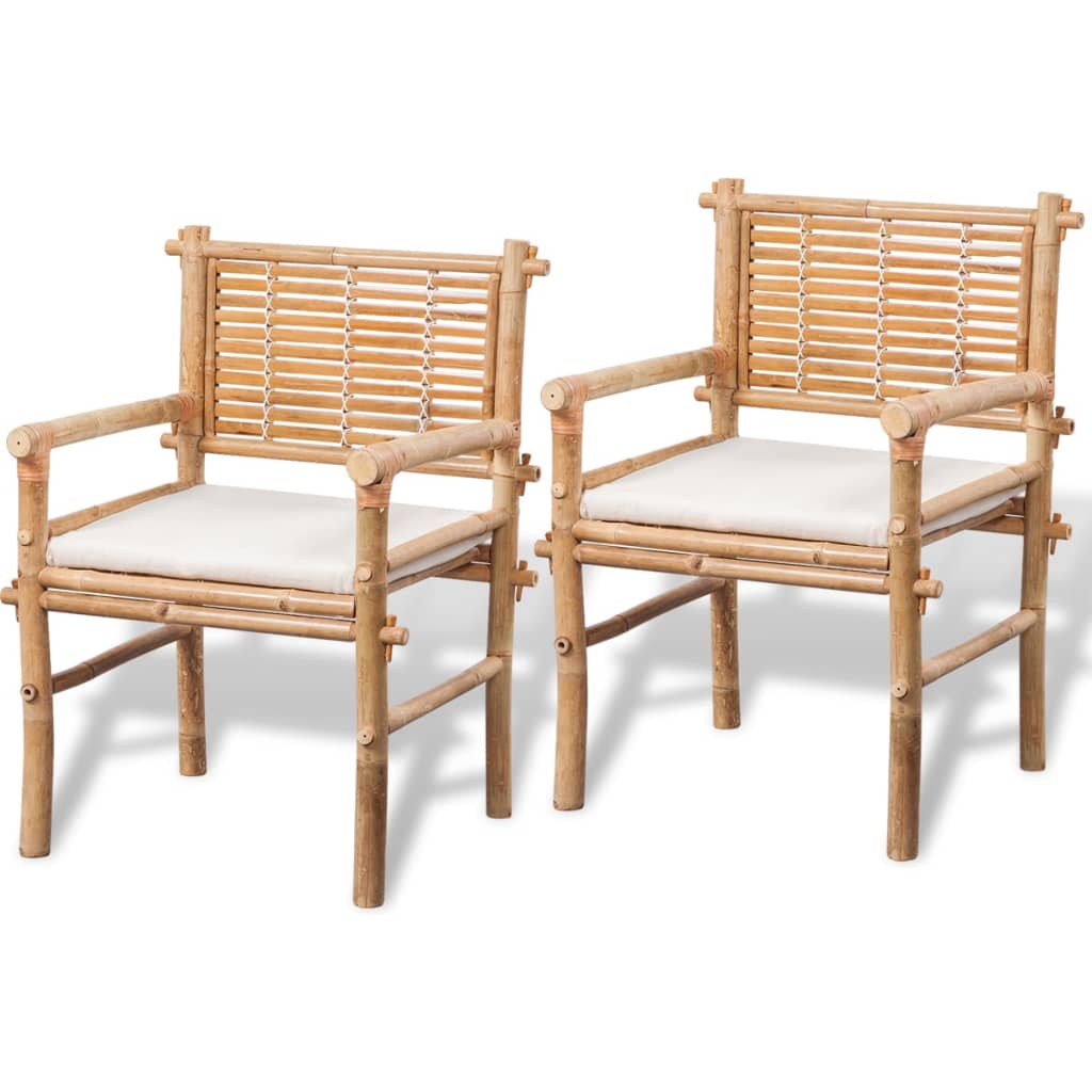 Mobilier de bistro 3 pcs avec coussins Bambou - XIOS