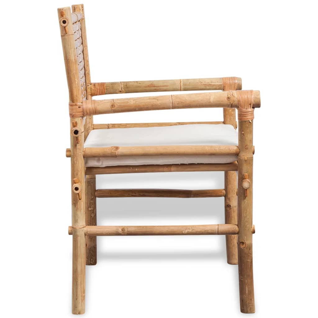 Mobilier de bistro 3 pcs avec coussins Bambou - XIOS