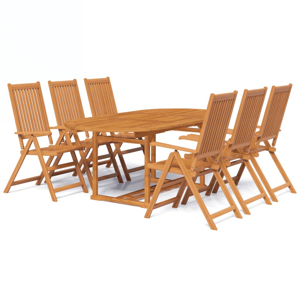 Ensemble à manger d'extérieur 7 pcs Bois d'acacia solide 150-200 cm - XIOS