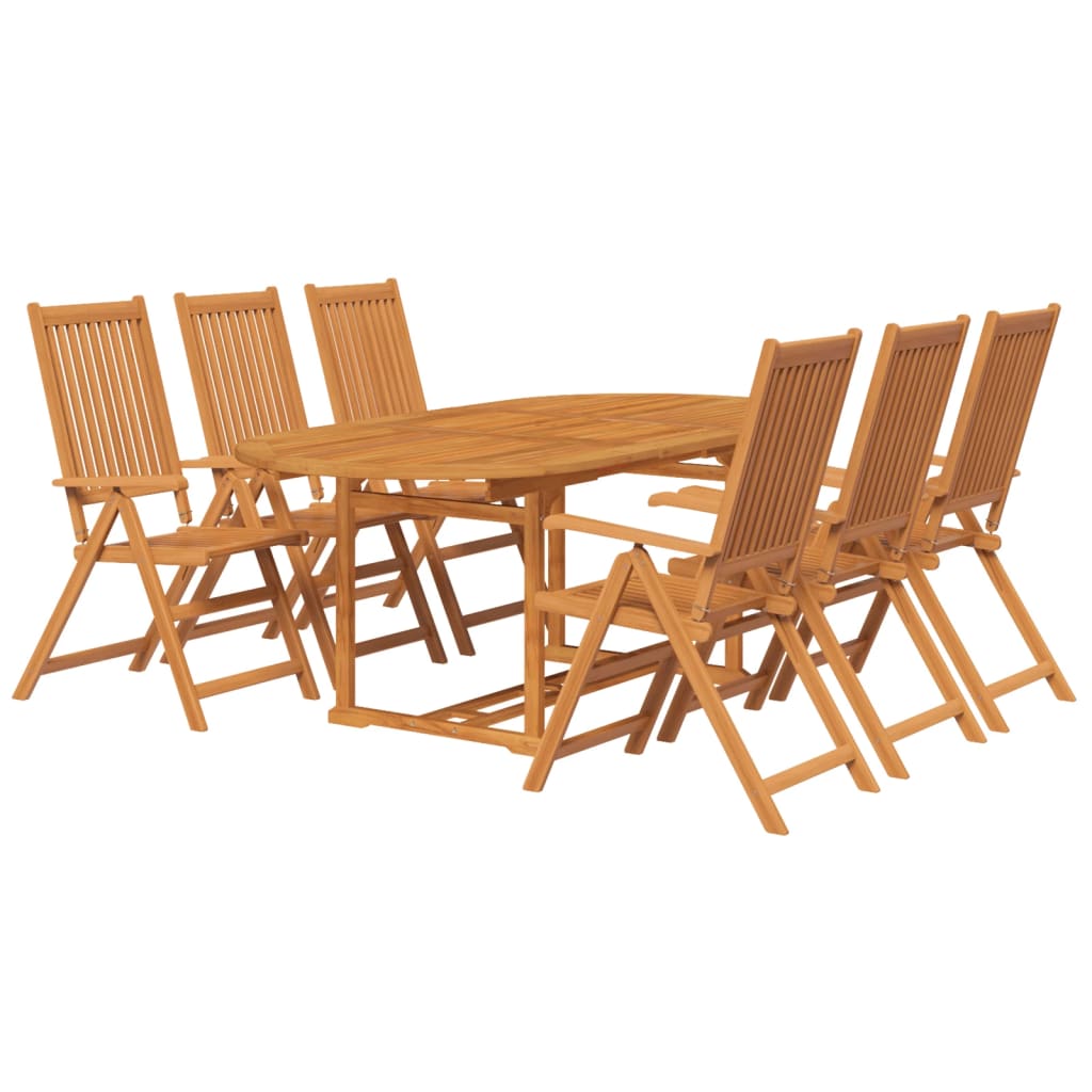 Ensemble à manger d'extérieur 7 pcs Bois d'acacia solide 150-200 cm - XIOS
