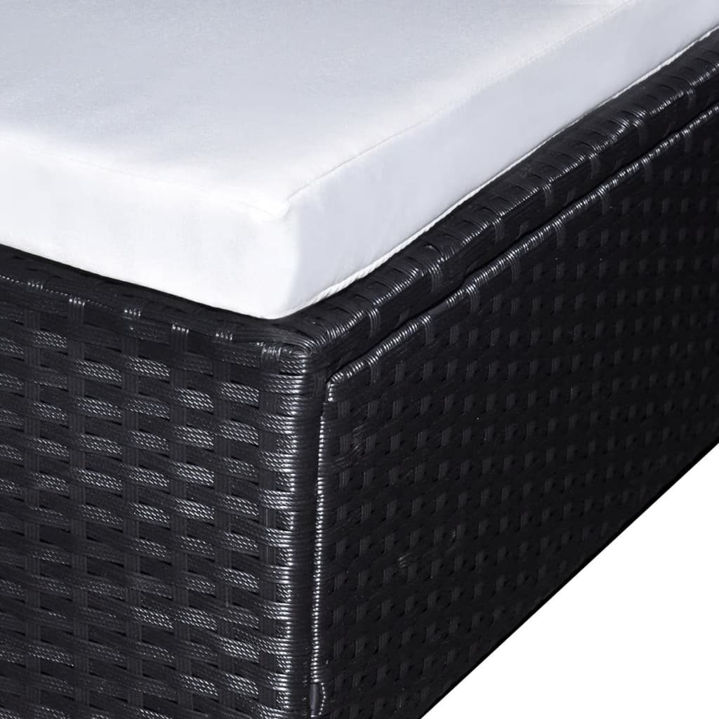Salon de jardin 6 pcs avec coussins résine tressée noir - XIOS