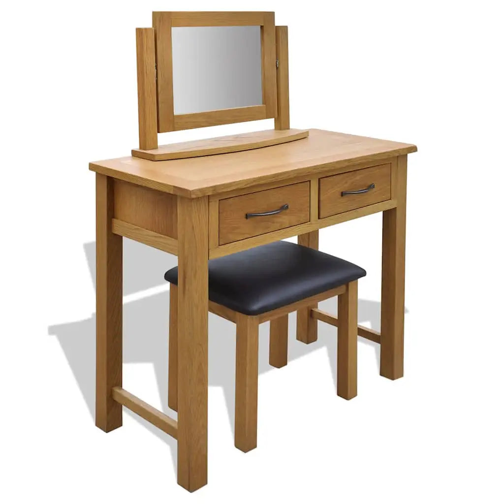 Coiffeuse avec tabouret Bois de chêne massif - XIOS