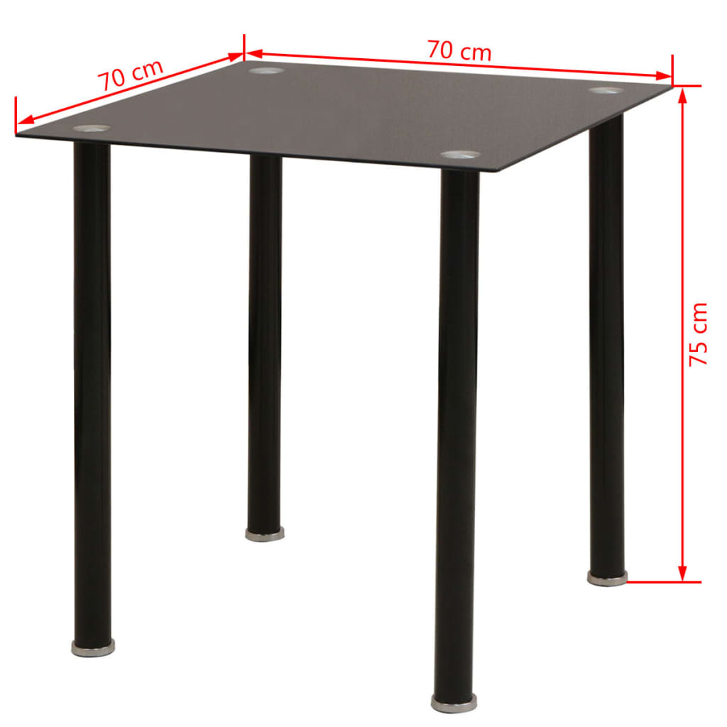 Ensemble de table et chaise de salle à manger 3 pièces noir - XIOS