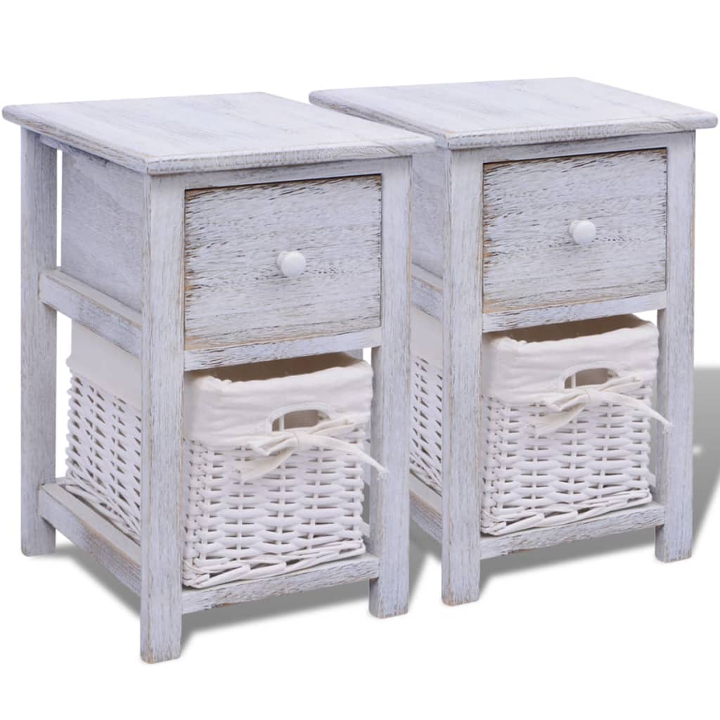 Table de chevet 2 pcs Bois Blanc - XIOS