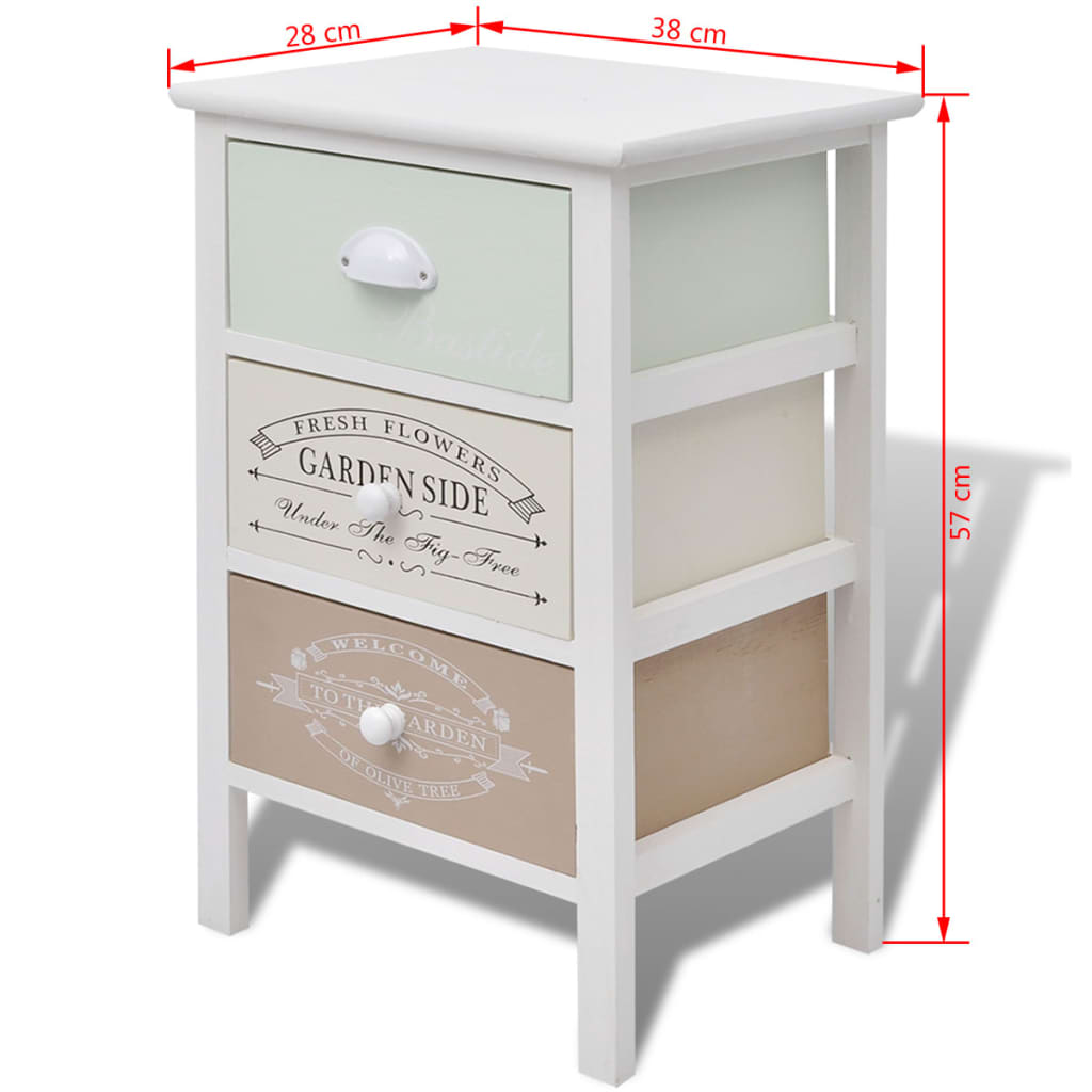 Armoire de rangement en style français 3 tiroirs Bois XIOS